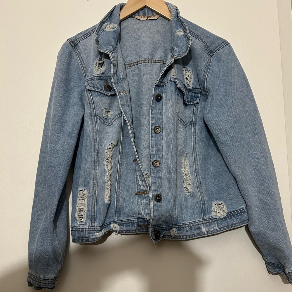 Highway Jeans Light Blue Distressed Jean Jacket